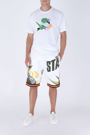 Paradise Print Sweatshort in White STAPLE
